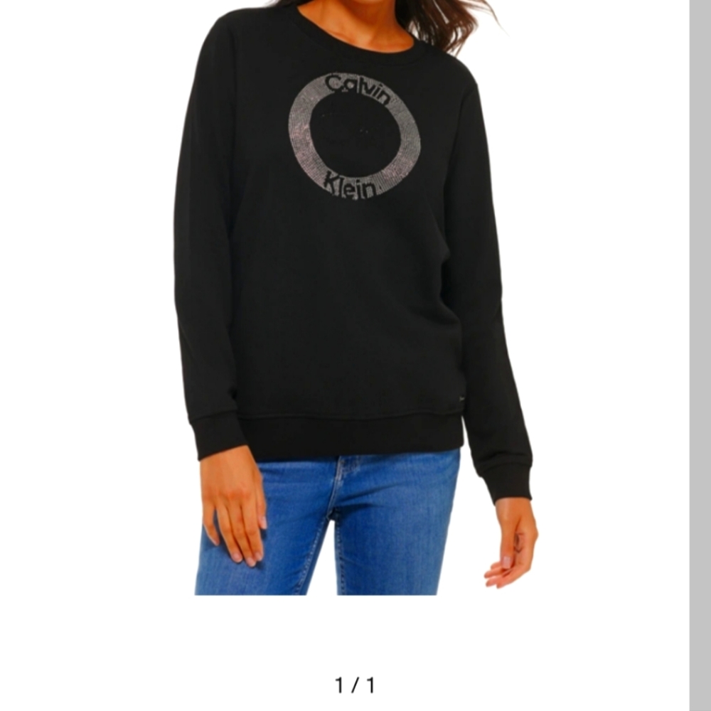 Calvin Klein Women's Crystal Logo Sweatshirt